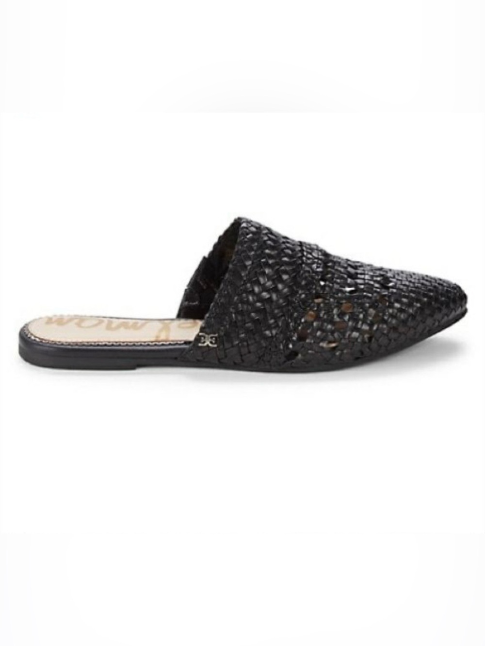 Never Worn - Sam Edelman Black Woven Pointed Toe Mules